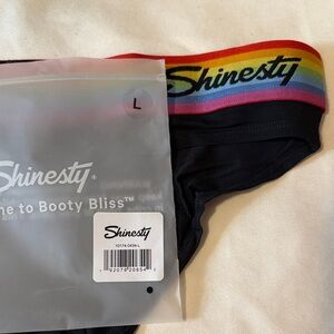 Shinesty Women's Black Panties with Rainbow Waistband